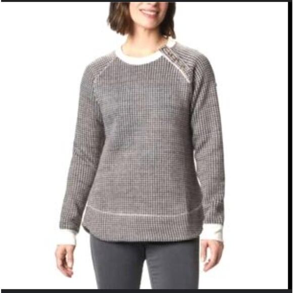 Columbia Womens Chillin Sweater XXL Marsala Houndstooth Fleece - Picture 1 of 4